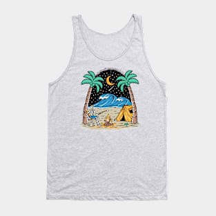 Skeleton Camping on the Beach Tank Top